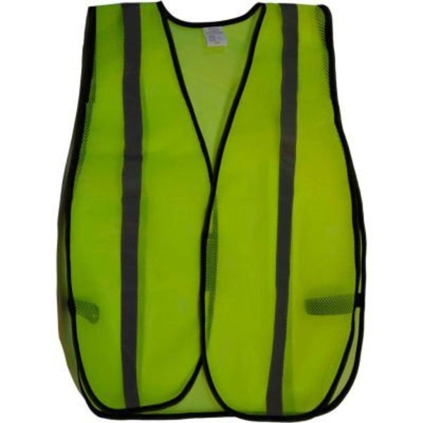 Petra Roc Inc Petra Roc All Purpose Safety Vest W/Silver Reflective Tape, Polyester Mesh, Lime, One Size LVM-S